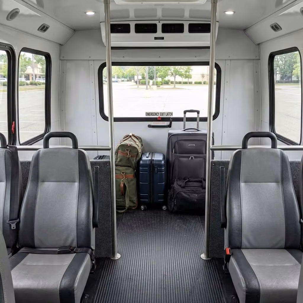 bullhead city 28 passenger minibus luggage area