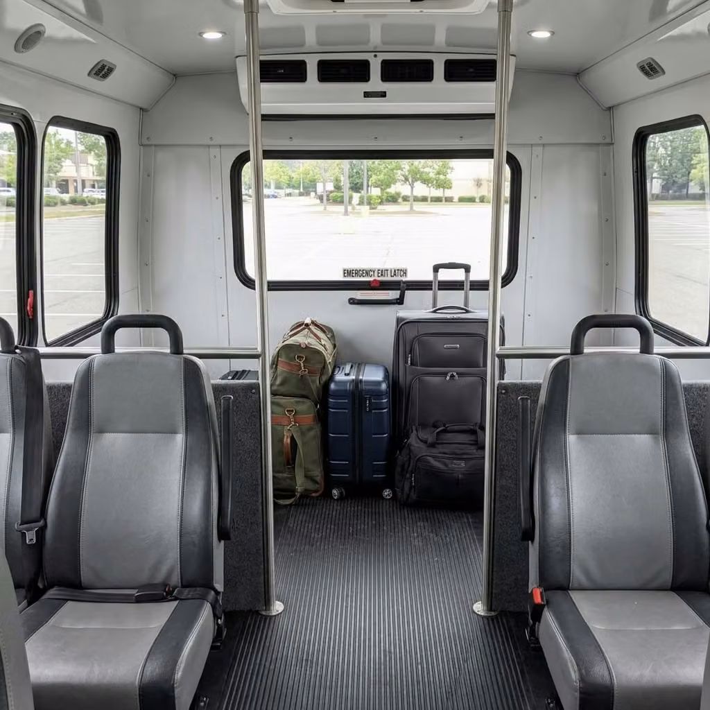 bullhead city 30 passenger minibus luggage area