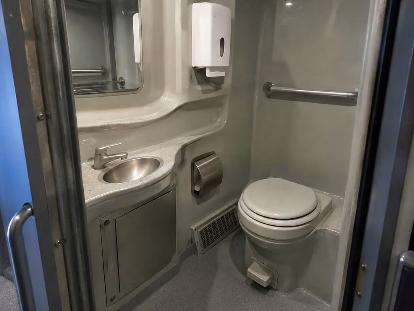 bullhead city 56 passenger charter bus onboard restroom