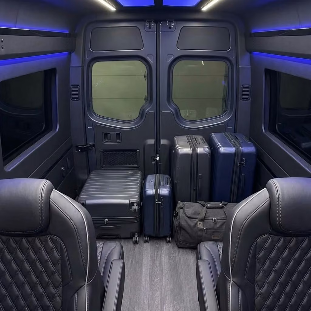 bullhead city sprinter van rental with driver luggage area